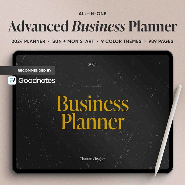 All-in-One 2024 Business Planner, Goodnotes Digital Planner, iPad Daily Journal for Weekly, Monthly, & Yearly Planning, Digital Calendar