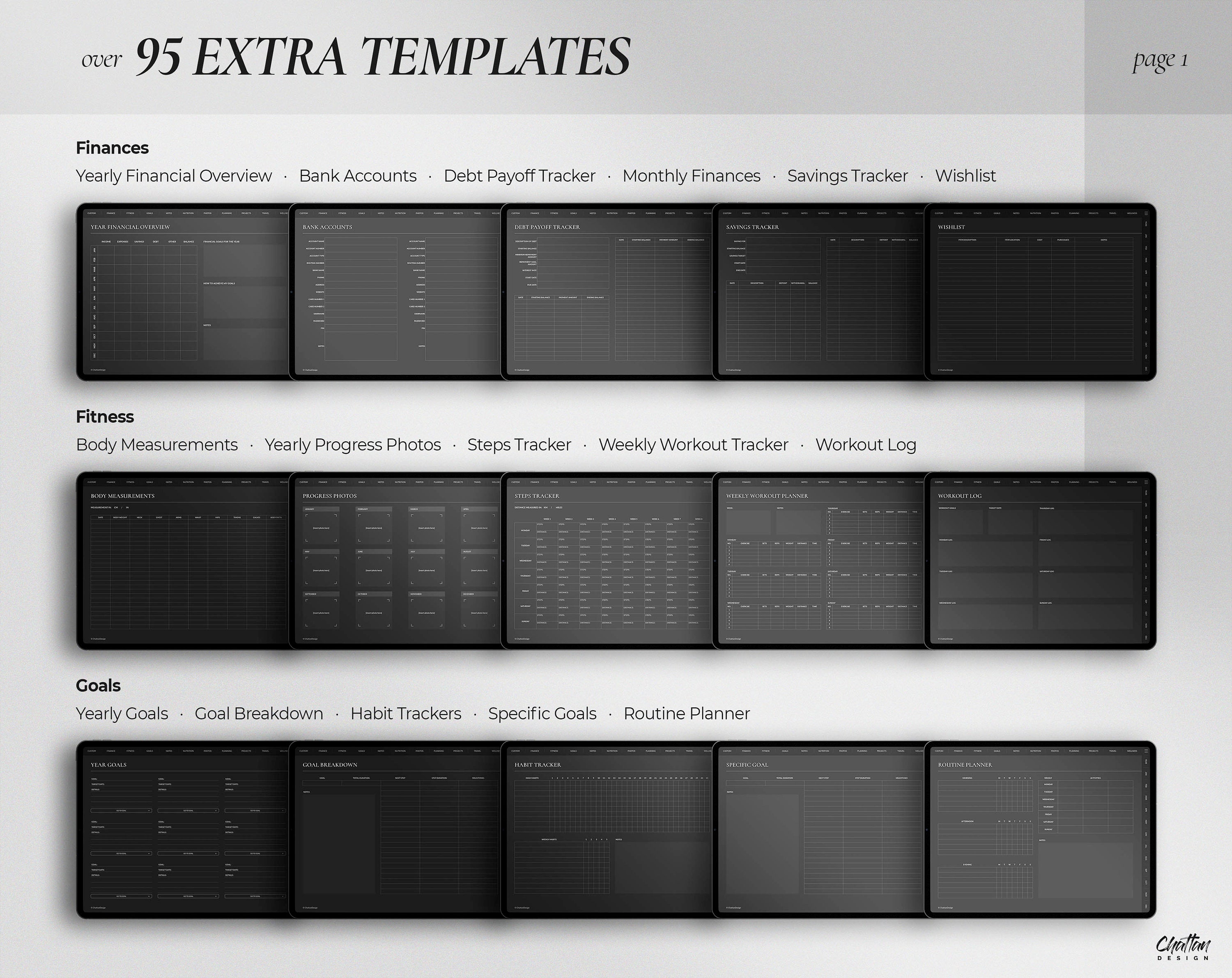UNDATED Digital Planner in Dark Mode for Goodnotes & - Etsy