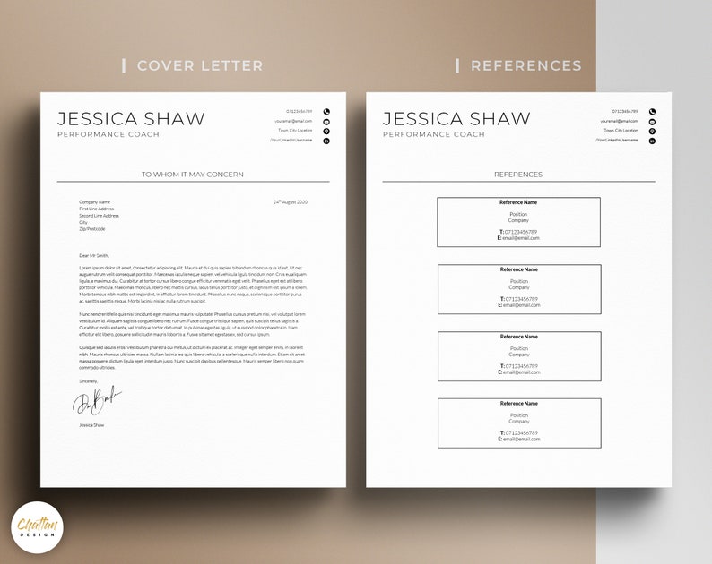Simple & Clean Resume Template for Microsoft Word, Professional Resume ...