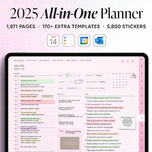 Pink Blush Digitaler Planer für Goodnotes & Notability, 2025 Digitale Planung, Tagesplaner, Wochenplaner, Monatsplaner, iPad Planer