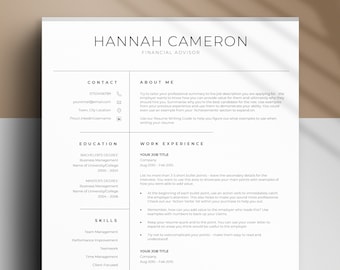 Professional & Clean Resume Template For Ms Word, Apple Pages and Google Docs, Modern Cv Template With Cover and Reference Letter 2024