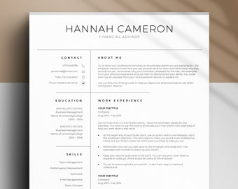 Professional & Clean Resume Template For Ms Word, Apple Pages and Google Docs, Modern Cv Template With Cover and Reference Letter 2024