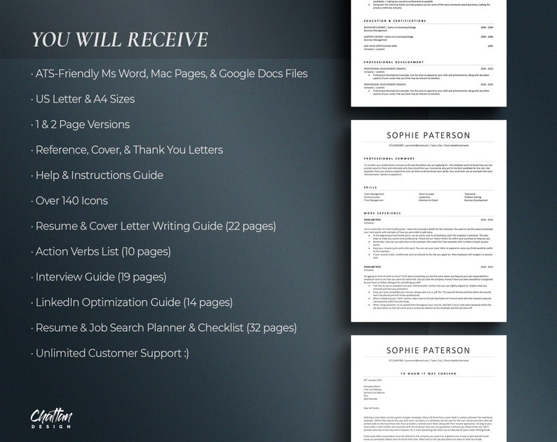 Classic ATS Optimized Resume Template Word, ATS Friendly CV Design, Basic Resume Experienced Professionals Corporate Jobs & Executive Roles image 9