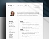 Executive Resume Template for Word, Modern Cv Template, Resume Builder, Simple Resume with photo, Resumes for Experienced Professionals