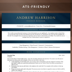 Plantilla de CV ATS profesional, membrete moderno básico limpio para Microsoft Word, Apple Pages y Google Docs en formatos de carta A4 y EE. UU.