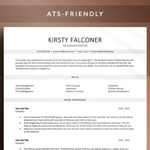 ATS Optimized Resume Template for Ms Word, Modern CV Template Medical Job Roles, Professional Resume Template, Minimalistic Simple Design