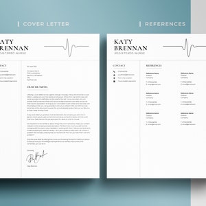 Student Nurse Resume Template for Ms Word & Mac Pages, RN Resume, Registered Nurse Medical Resume, New Grad Nursing CV, Medical Assistant CV image 4