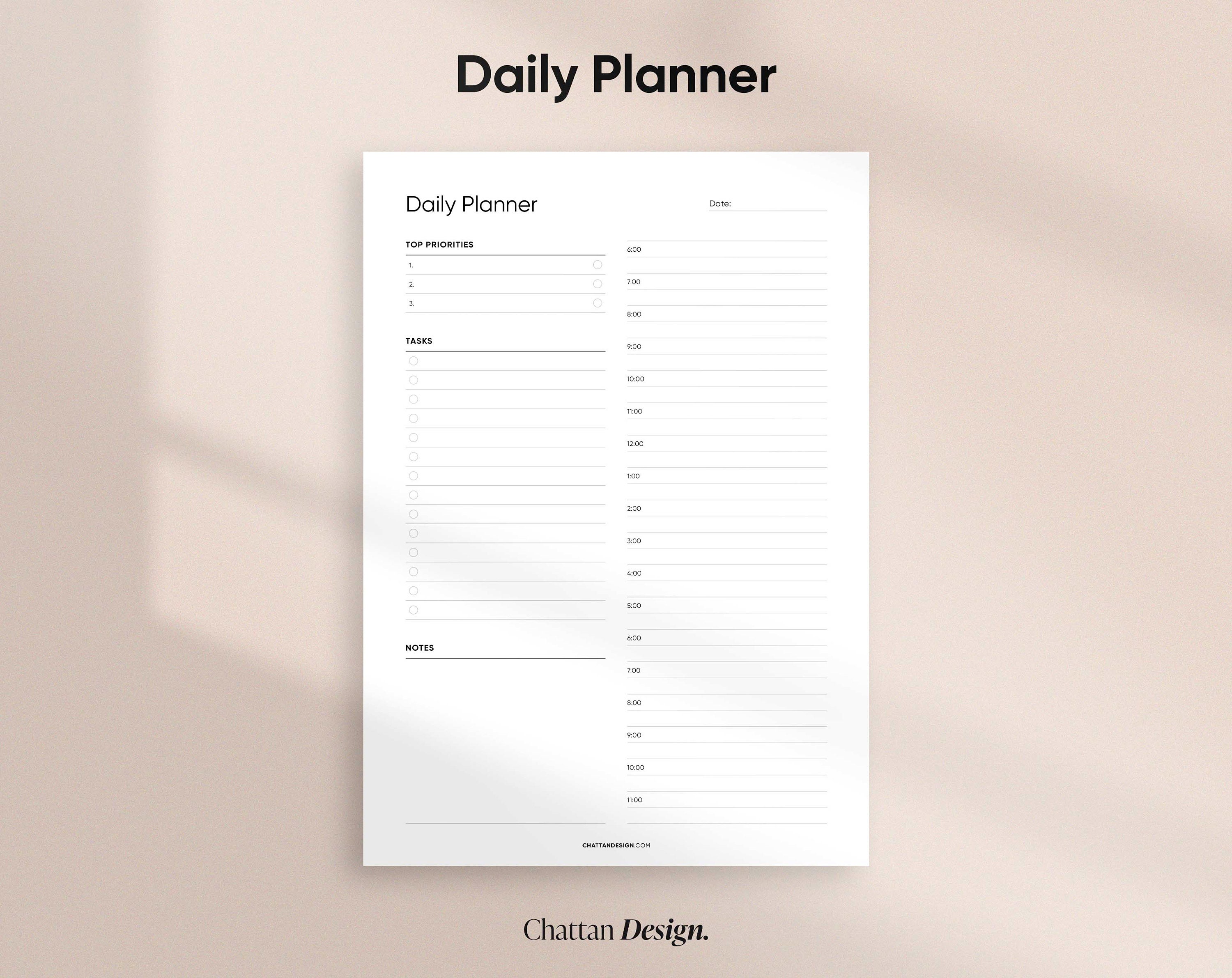 Daily, Weekly, Monthly Planning Printable Page Templates, Planner
