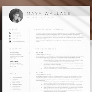 Two Page Resume Template Cover Letter & References Template for Ms Word and Mac Pages, Professional and Minimalistic Resume CV Design 2024