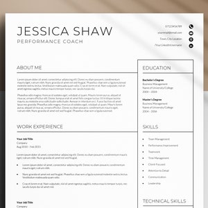 Simple & Clean Resume Template For Microsoft Word, Professional Resume Cv Design in A4 and Us Letter Formats, Minimalistic Cv Template 2024