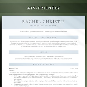 Clean & Minimal ATS Friendly Resume Template For Microsoft Word, Mac Pages, Google Docs, Applicant Tracking System Optimized, Job Applicants