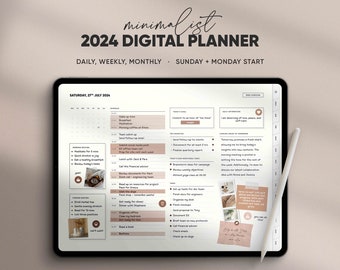 Digital Planner, Goodnotes Planner, Daily Planner, Weekly Planner, Monthly Planner, iPad Planner, Notability Planner | 2024 Calendar Dated