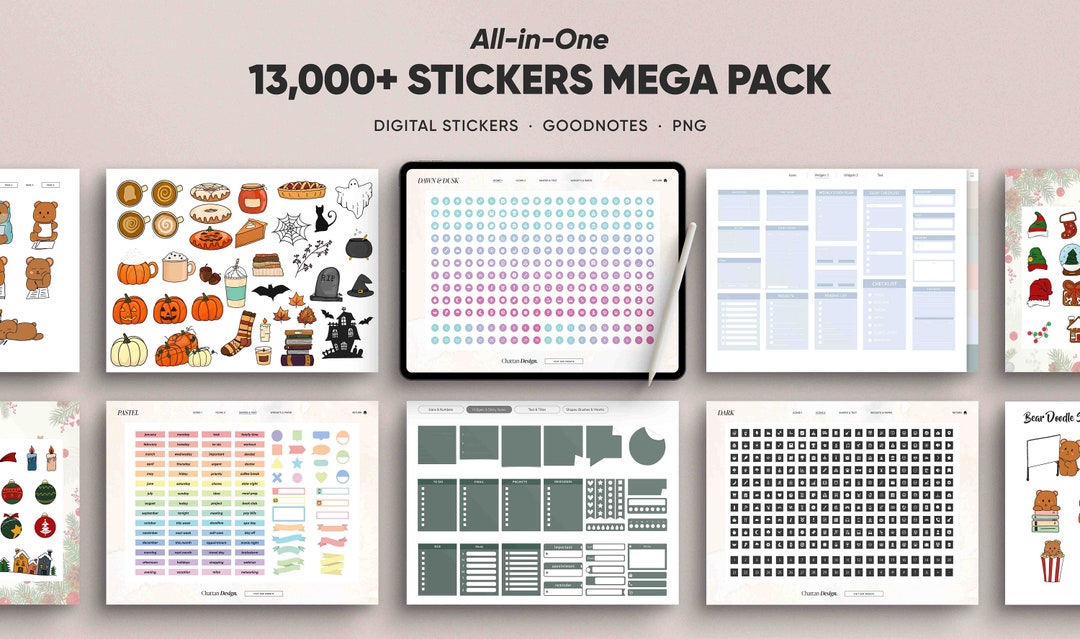13000+ Digital Stickers Mega Pack, Pre-cropped iPad Stickers for ...