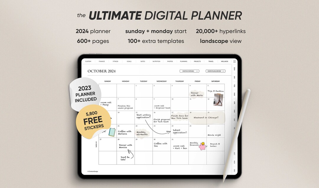 2024 Ultimate Modern Digital Planner for iPad Daily Planning Etsy UK