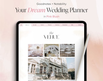 Hochzeitsplaner Digitale Vorlage, Rosa Blush Hochzeit druckbare Hochzeitsplaner, Design für Ihren perfekten Tag, Budgetvorlagen