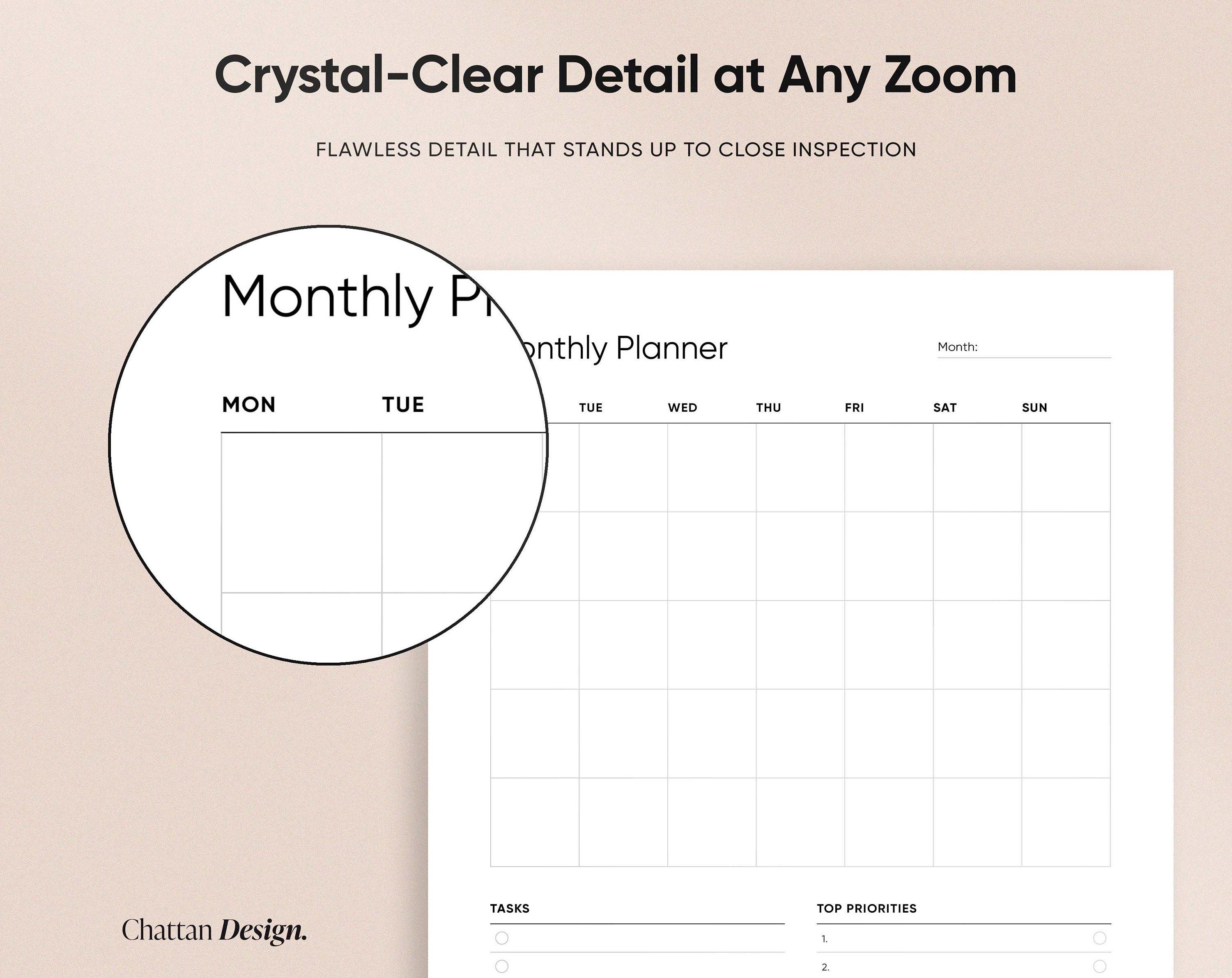 Daily, Weekly, Monthly Planning Printable Page Templates, Planner