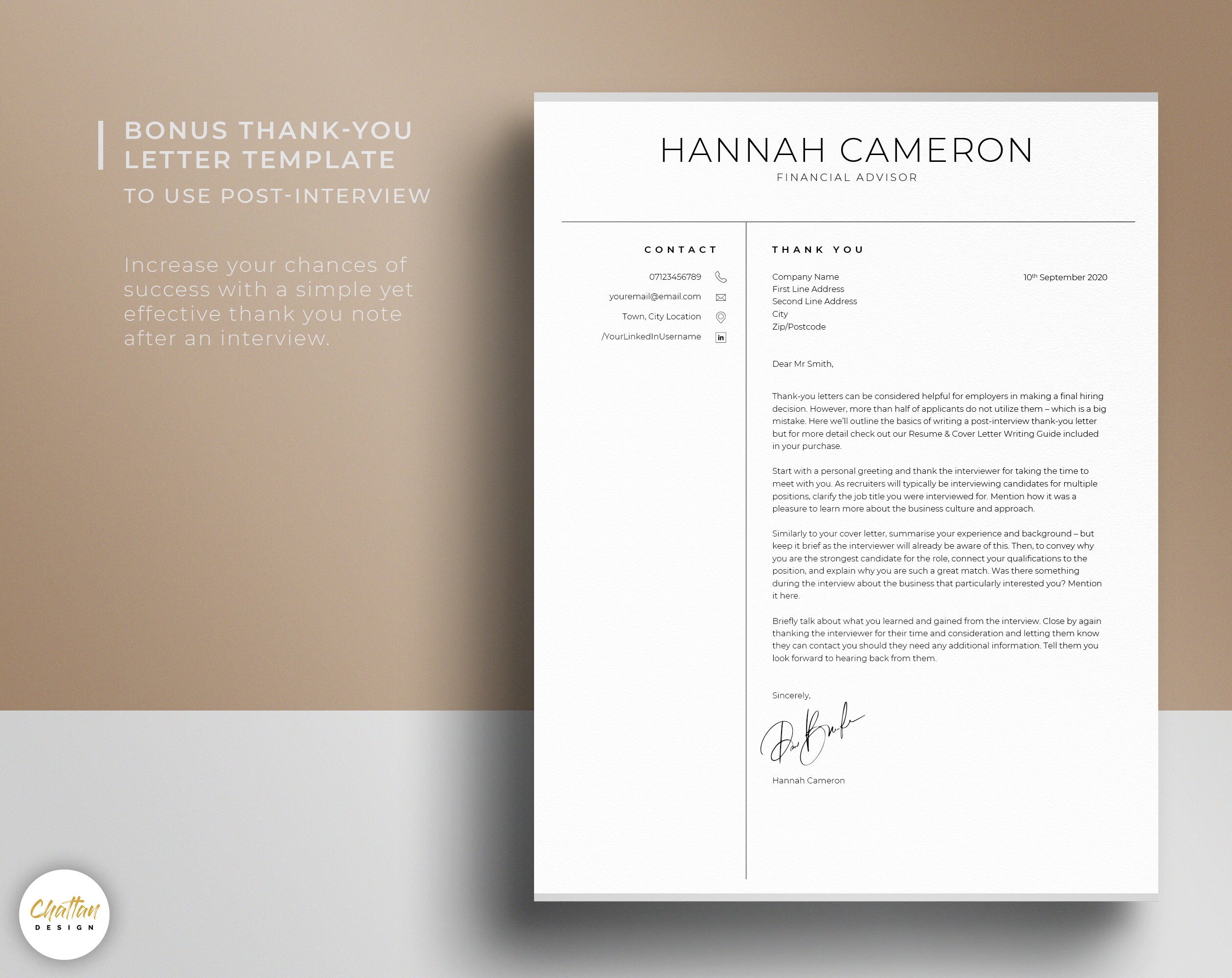 Professional & Clean Resume Template for Ms Word, Apple Pages and ...
