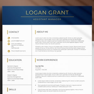 Plantilla de CV profesional y moderna, plantillas de CV para Ms Word, plantilla de CV limpia y elegante de 2 páginas, cv editable en A4 Us Letter