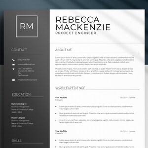 Plantilla de CV moderna, plantilla de CV para Microsoft Word, plantillas de CV profesionales y creativas, plantilla de carta de portada y referencia
