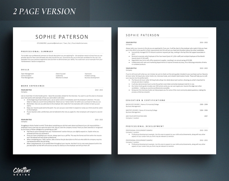 Classic ATS Optimized Resume Template Word, ATS Friendly CV Design ...