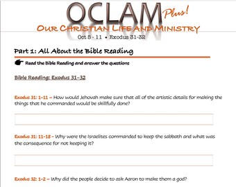 Bible Worksheet Etsy