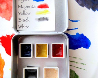 Handmade eco-friendly watercolors - basic set