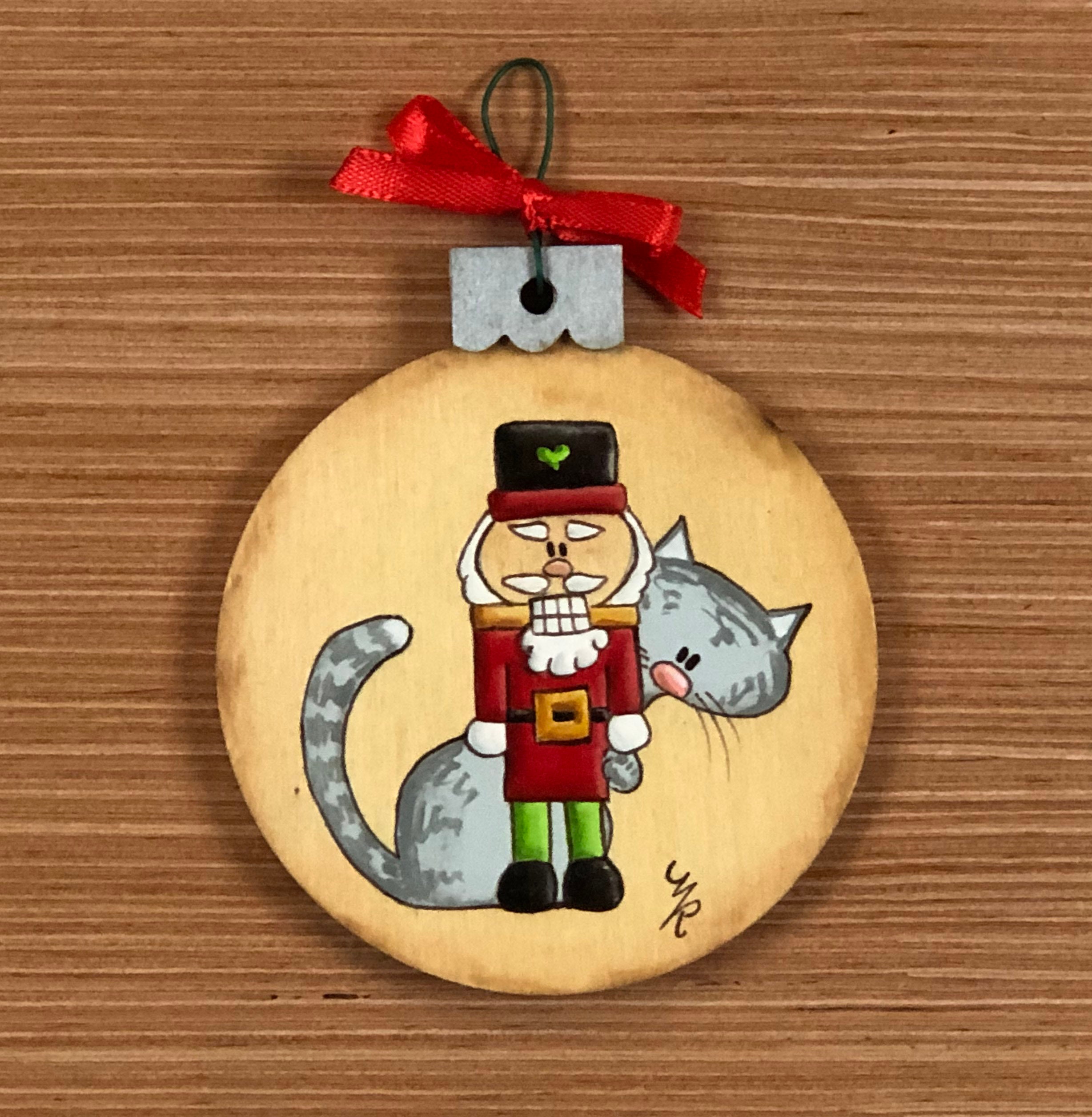 Hand Painted Nutcracker with Cat Ornament Etsy