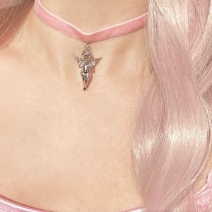 Silver plated velvet angelic choker~comes beautifully gift wrapped~adjustable ~princess ~best gift