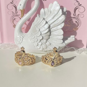 18k gold plated and adjustable Peacock dream ring/ comes in purple and pink/adjustable/for princess/dreamy/gold plated/best gift/handmade