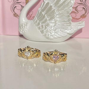 princess crown inspired ring/ dreamy/crown ring/best gift/zircon/handmade/fairy/handmade/18k gold plated