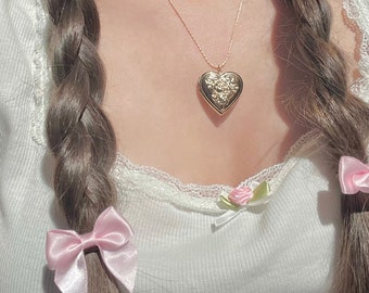 18k gold plated and handmade memory heart necklace/gold plated/best gift/romantic/best gift for her/comes beautifully gift wrapped