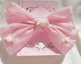 Princess bow hair clip/handmade/perfect gift/dreamy/fairy/pink/soft girl/comes beautifully gift wrapped