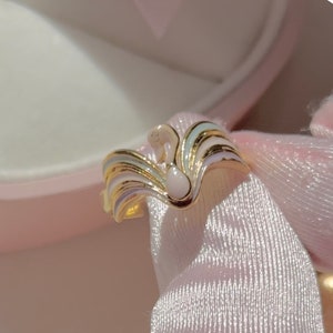 Swan ring~princess ring~crown ring ~magical~adjustable and fits all finger~ gold plated~