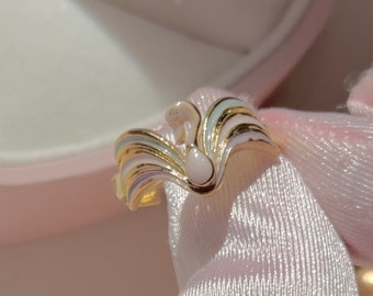 Swan ring~princess ring~crown ring ~magical~adjustable and fits all finger~ gold plated~