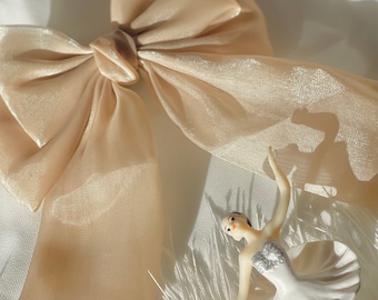 Handmade Princess organza bow hair clip/comes beautifully gift wrapped/handmade/dreamy/romantic/bestgift for her