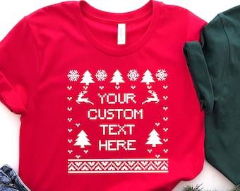 Custom Text Christmas Shirts | Custom Ugly Sweaters| Christmas Tree | Christmas Shirts |Couple Christmas Shirts| Christmas Funny Shirts