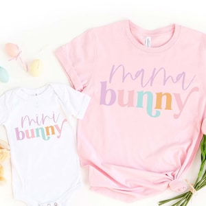 Mama Bunny Shirt, Mini Bunny Shirt, Mama MIni Easter Shirt, Mommy and Me Shirt, Mama MIni Bunny Matching Outfit, Easter Toddler Shirt image 1