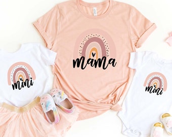 Rainbow Mama Shirt, Rainbow Mini Shirt, Mama Mini Matching Shirt, Blessed Mama Shirt, Mom Life Shirt