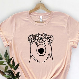 Floral Bear Shirt, Bear Lover Shirt , Floral Animal Shirt, Animal Lover Shirt , Baby Bear Shirt , Bear Mama Shirt