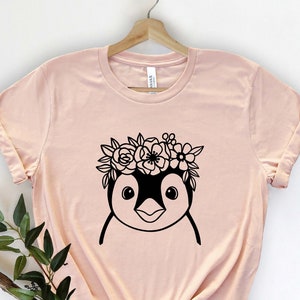 Floral Penguin Shirt , Penguin Lover Shirt, Floral Animal Shirt , Cute Penguin Shirt , Animal Lover Shirt