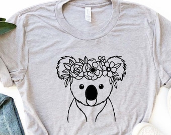 Floral Koala Shirt , Koala Lover Shirt , Floral Animal Shirt, Cute Koala Shirt , Animal Lover Shirt , Koala Mom Shirt