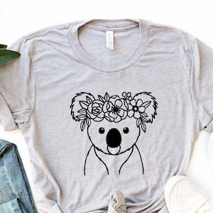 Floral Koala Shirt , Koala Lover Shirt , Floral Animal Shirt, Cute Koala Shirt , Animal Lover Shirt , Koala Mom Shirt