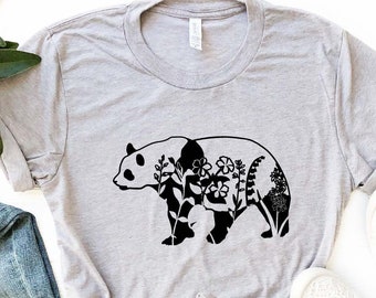 Floral Panda Shirt , Cute Panda Shirt , Panda Lover Shirt , Animal Lover Shirt , Love Panda Shirt, Cute Animal Shirt, Gift For Women