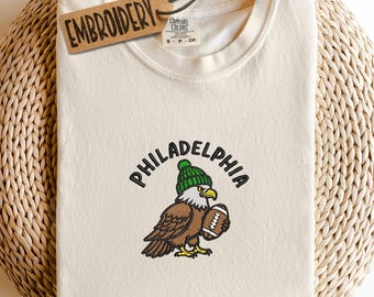 Comfort Colors Embroidered Shirt, Philadelphia Eagle Design Shirt, Bird Gang Philly T-Shirt, Football Mascot Shirt, Shirt for Sports Lovers