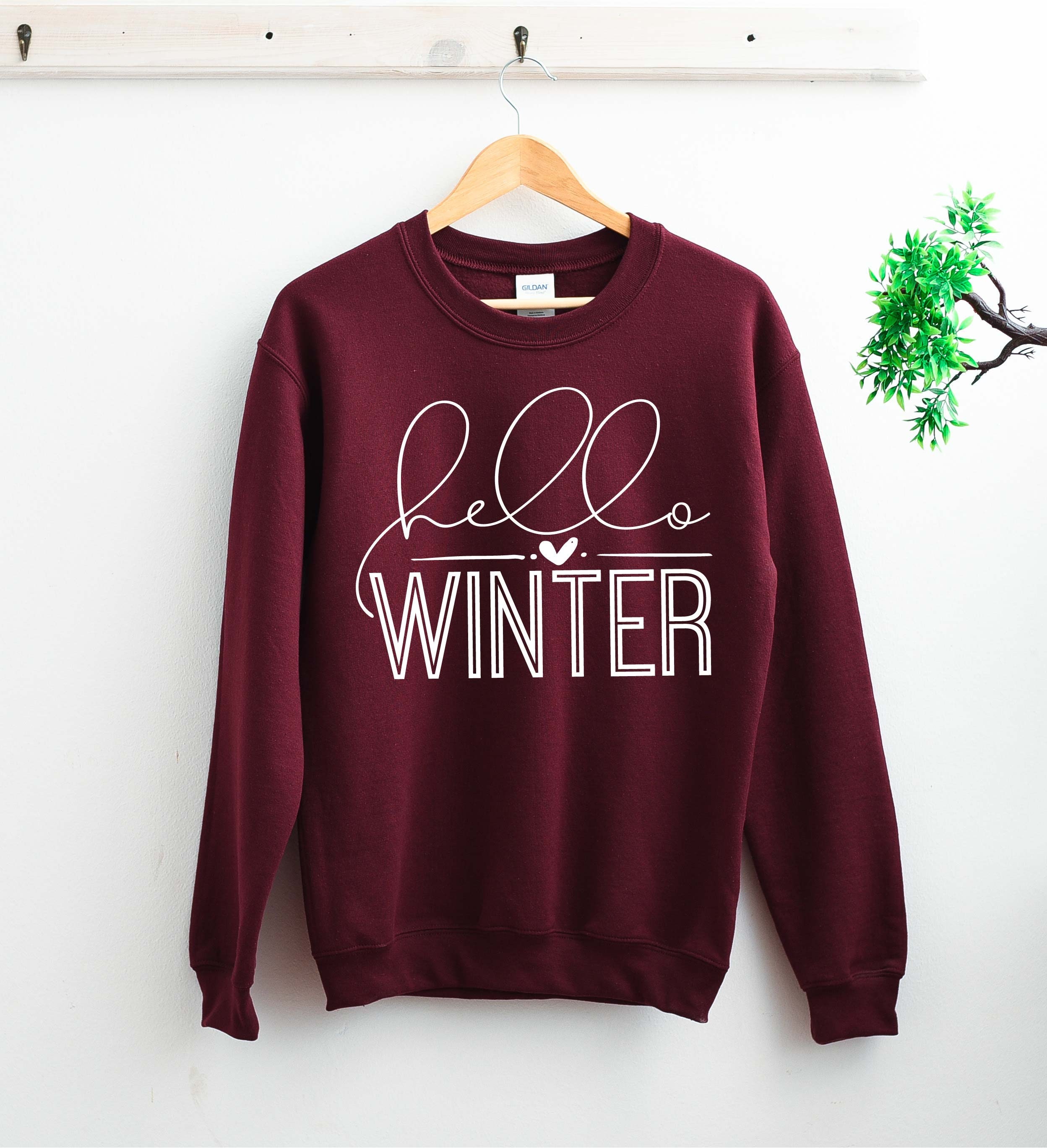 Hello Winter Sweatshirts Winter Sweatshirts Christmas Etsy