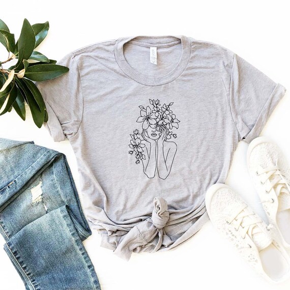 Flower Girl Shirt , Plant Lady Shirt , Plant Mom Shirt , Floral Woman Shirt , Woman Graphic Tee