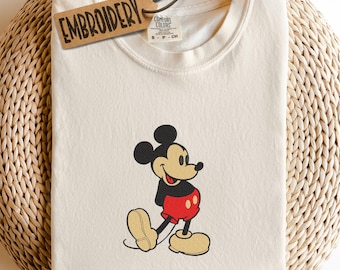 Comfort Colors Embroidered Shirt, Mickey Mouse Shirt, Classic Disney Shirt, Disney Friends Shirt, Disney Matching Shirt, Disneyland Trip Tee