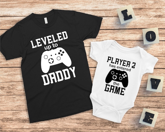 I Leveled Up To Daddy!, New Parent Gamer T-Shirt. I Leveled Up To Daddy!, New Parent Gamer T-Shirt.