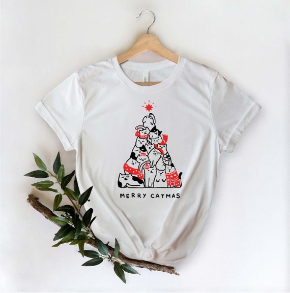 Meowy Christmas Holiday Tshirt - Funny Merry Catmas Tee Meowy Christmas Holiday Tshirt - Funny Merry Catmas Tee