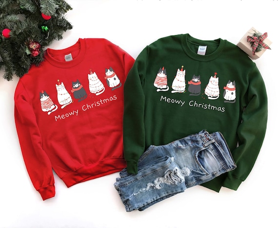Merry clearance catmas sweatshirt